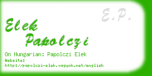 elek papolczi business card